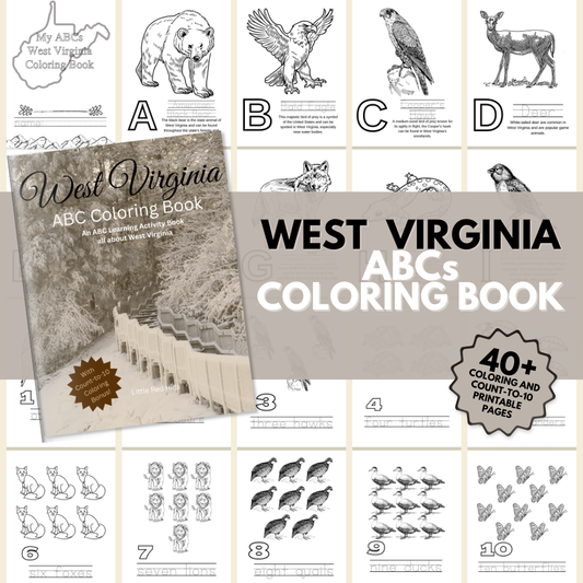 My West Virginia ABCs Coloring Book: An ABC Learning and Coloring Kids Activity Book All about West Virginia