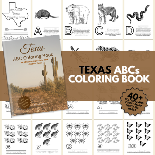 My Texas ABCs Coloring Book: An ABC Learning and Coloring Kids Activity Book All about Texas