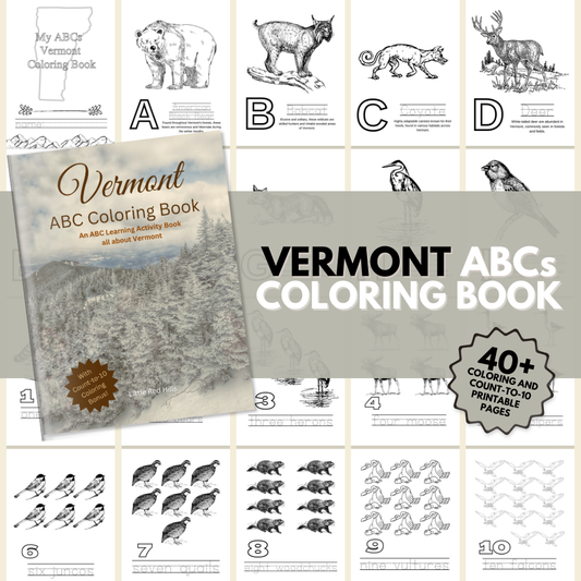 My Vermont ABCs Coloring Book: An ABC Learning and Coloring Kids Activity Book All about Vermont