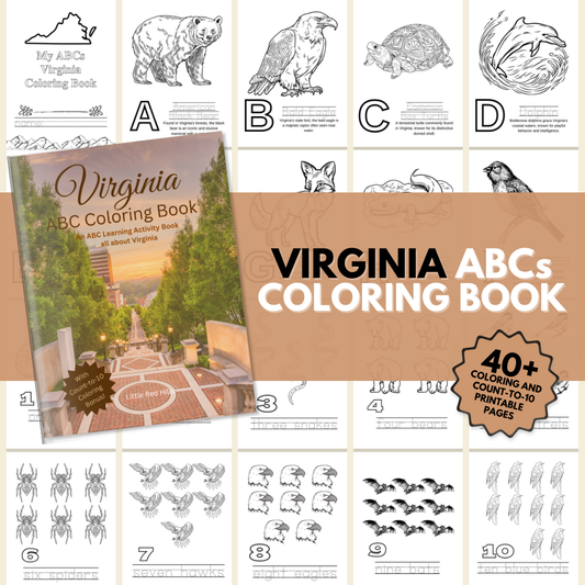 My Virginia ABCs Coloring Book: An ABC Learning and Coloring Kids Activity Book All about Virginia