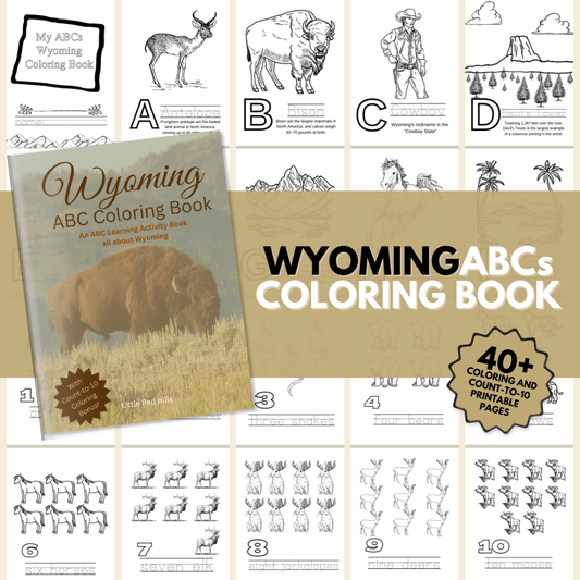 My Wyoming ABC Coloring Book: An ABC Learning and Coloring Kids Activity Book