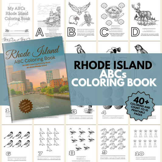 My Rhode Island ABCs Coloring Book: An ABC Learning and Coloring Kids Activity Book All about Rhode Island