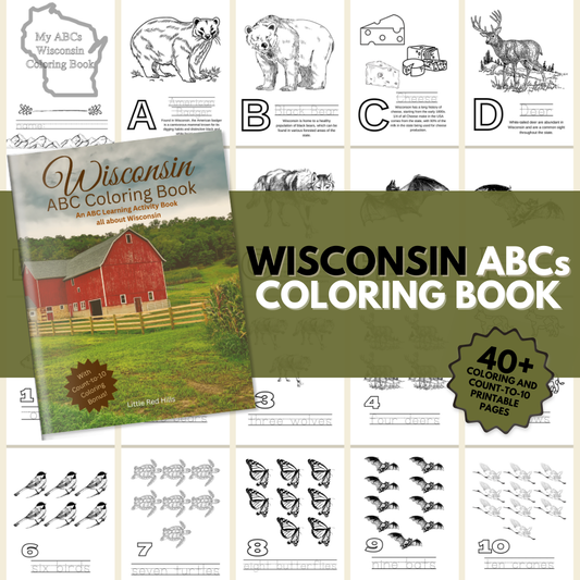 My Wisconsin ABC Coloring Book: An ABC Learning Activity Book all about Wisconsin