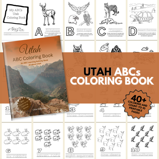 My Utah ABCs Coloring Book: An ABC Learning Activity Book all about Utah