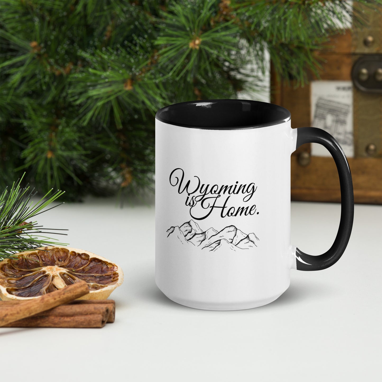 Wyoming Is Home Mug with Color Inside