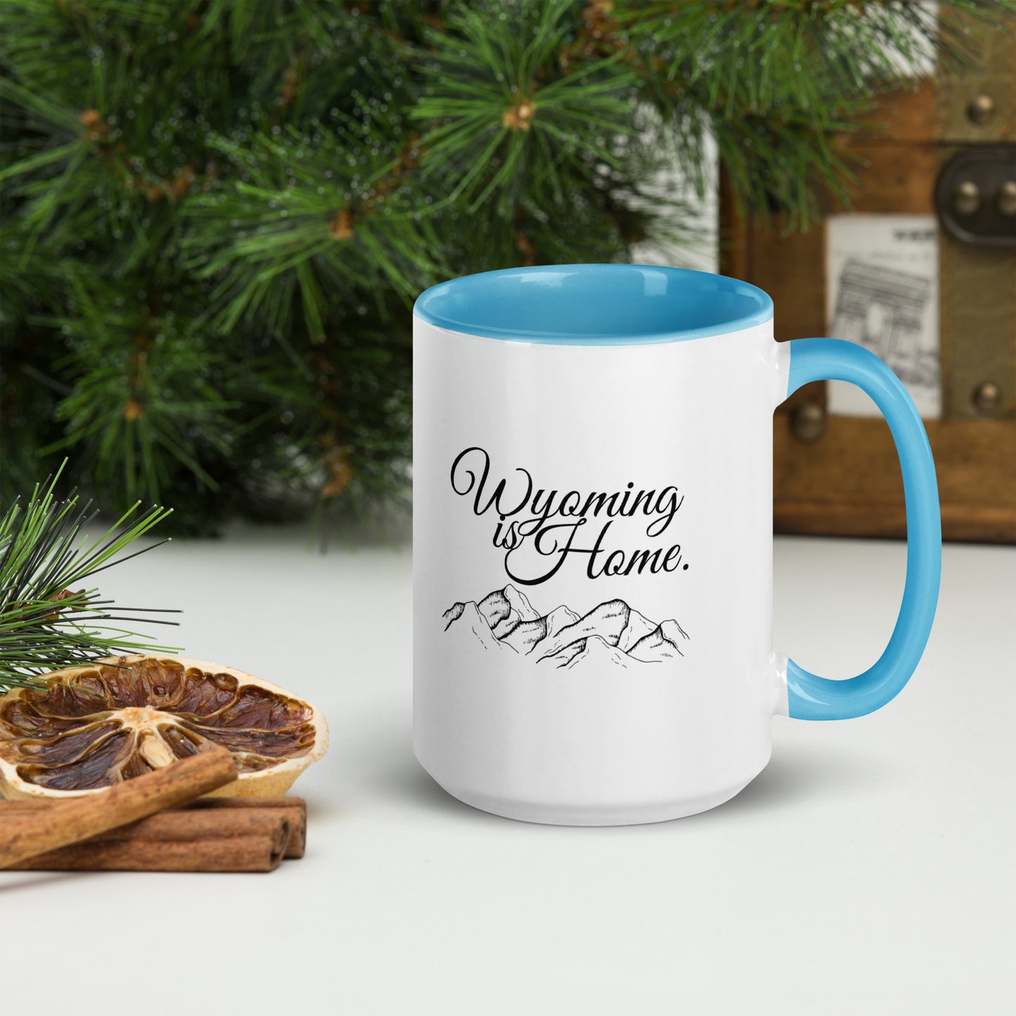 Wyoming Is Home Mug with Color Inside