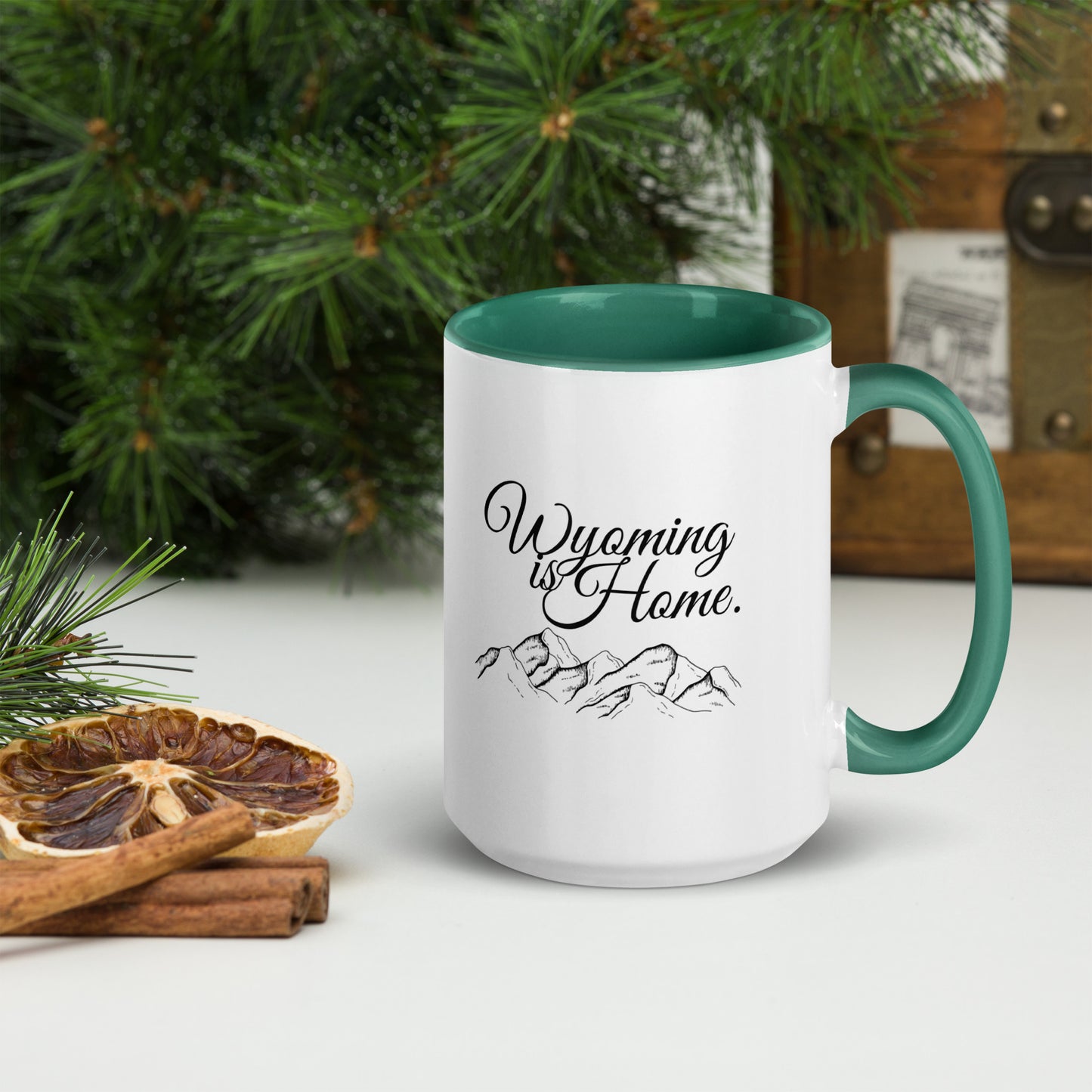 Wyoming Is Home Mug with Color Inside